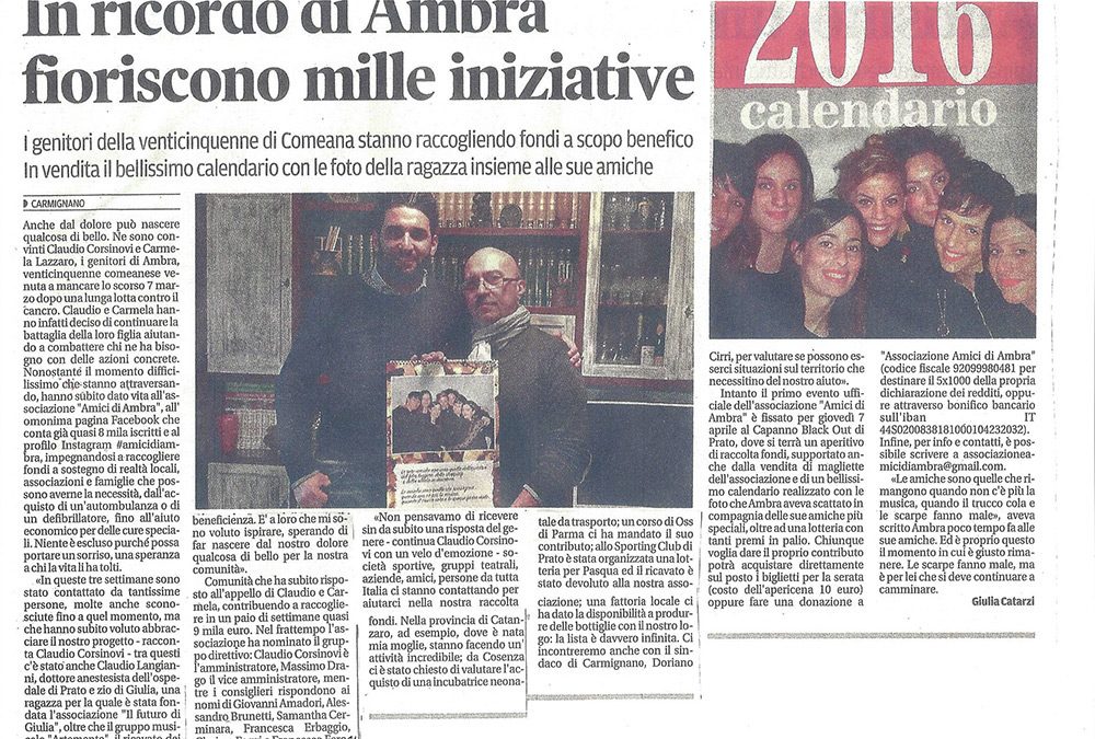 In ricordo di Ambra fioriscono mille iniziative